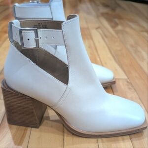 Free People | Brady Buckle Bootie In White Leather